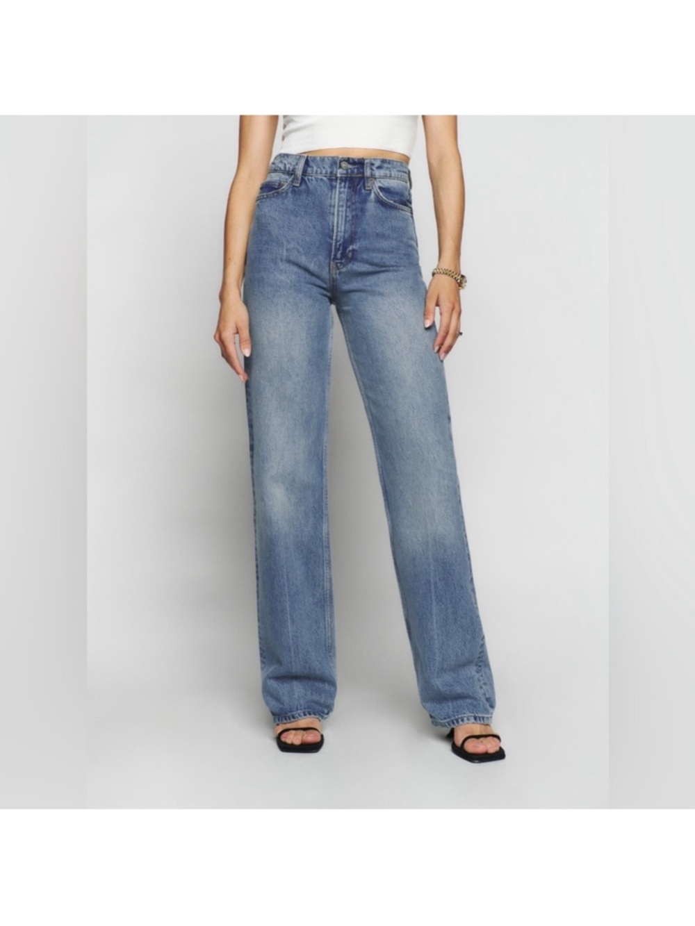 Reformation Wilder‎ Light Blue High-Rise Wide Leg Jeans
